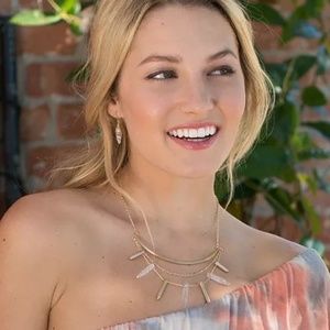 Jade & Jasper Brand Layered Silver Tone Crystal Necklace